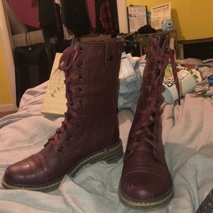 Red Combat Boots